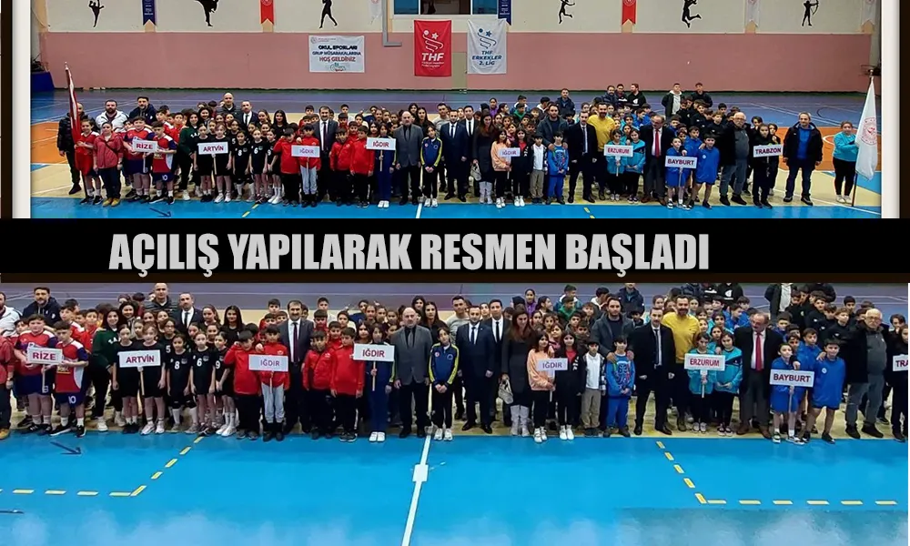 OKUL SPORLARI HENTBOL TURNUVASI AÇILIŞ TÖRENİ DÜZENLENDİ