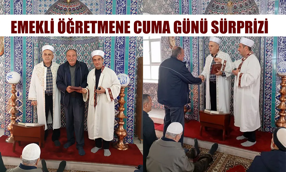 Kirazlık Camii Görevlilerinden Emekli Öğretmene 24 Kasım Öğretmenler Günü Sürprizi