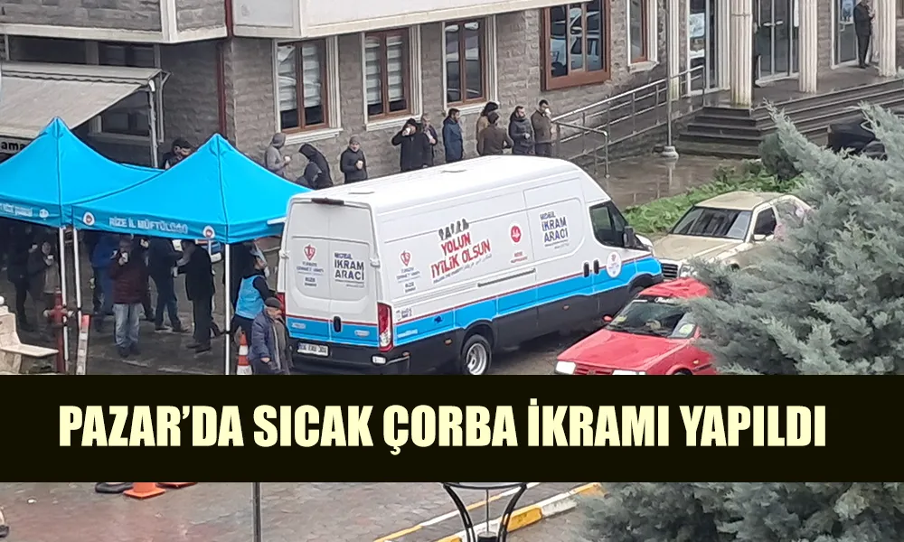 Türkiye Diyanet Vakfı Mobil İkram Aracı Pazar’da Sıcak Çorba İkram Etti
