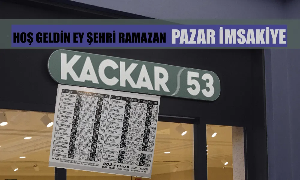 Diyanet İşleri Başkanlığı, 2025 Yılı Pazar ilçesi Ramazan İmsakiyesini Yayımladı