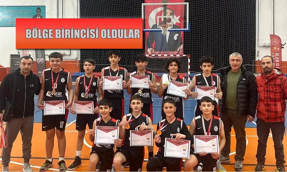 GAZİ ORTAOKULU BASKETBOLDA BÖLGE BİRİNCİSİ OLDU