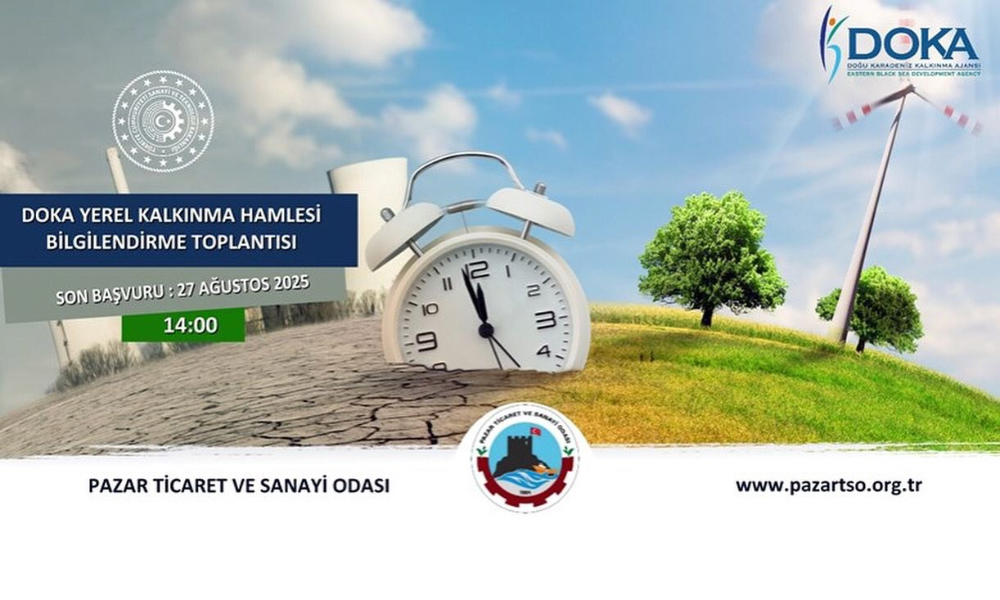 Pazar’da DOKA Yerel Kalkınma Hamlesi Bilgilendirme Toplantısı Yapılacak