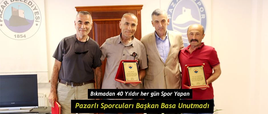 Başkan Basa 40 yıldır Rize- Pazar’da her gün spor yapanları unutmadı