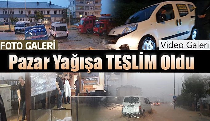 Rize’de şiddetli yağışlar etkili oldu.