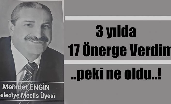 Belediye Meclis Üyesi Mehmet Engin’de açıklama