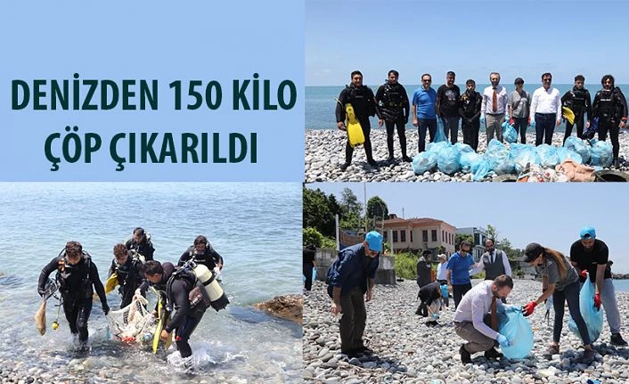 RTEÜ Öğretim Üyeleri ve Öğrencileri Kıyı ve Su Altı Temizliği Yaptı