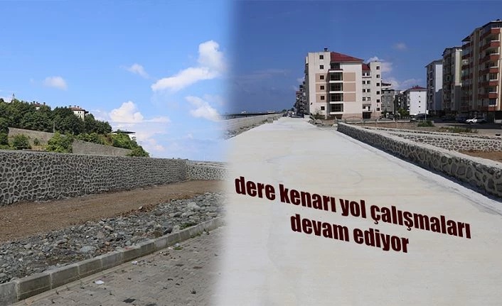 Dere Kenarı Yol Betonlama Çalışması Devam Ediyor