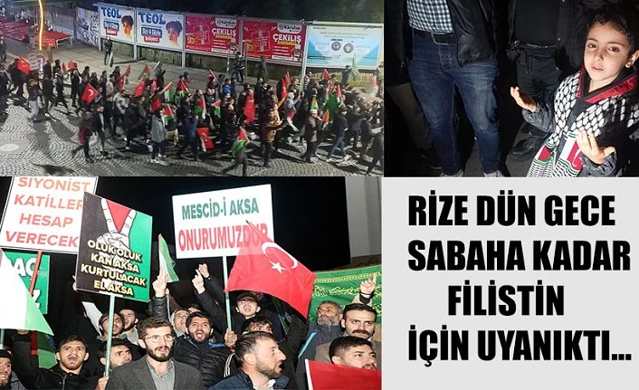 AGD’ nin Çağrısıyla Gece 23.30’ da Rizeli Filistin İçin Sokağa İndi